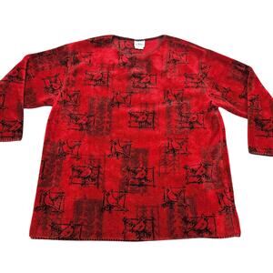 Vtg Artisans Sunschein Designs Cardinal Sweater XL Birds Red Black Made in‎ USA